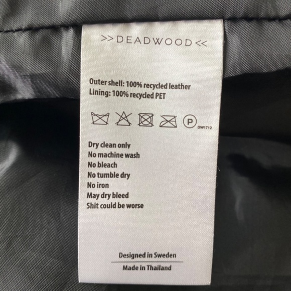 Deadwood Recycled Leather Moto Jacket-38 - Picture 9 of 9